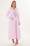 Mecit 6334 Pembe Kadın Sabahlıklı Gecelik Takım