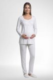 Mecit 6402 Bayan Elegant Ekru Dantel Pelerin Lohusa Pijama Takımı