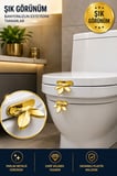 Klozet Kaldırma Aparatı 2 Adet Metalik Altın Yapışkanlı Temassız Hijyenik WC Kapak Tutacağı