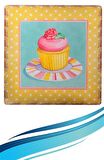 Marydien Decotown Duvar Panosu 40*40 Cup Cake Muffin Motifli Duvar Süsü