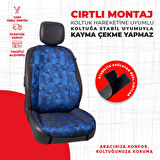 Mavi Cam Kırığı Jakar Dokuma Minder