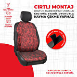 Kırmızı Cam Kırığı Jakar Dokuma Minder