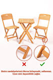 Balkon Bahçe Mutfak 3'lü Bistro Set Katlanır