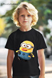 HAYVAN FİGÜRLÜ MINION BASKILI OVERSIZE TİŞÖRT