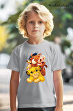 HAYVAN FİGÜRLÜ ASLAN KRAL ARKADAŞLAR LION KING FRIENDS BASKILI OVERSIZE TİŞÖRT