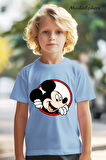 HAYVAN FİGÜRLÜ MICKEY MOUSE BASKILI OVERSIZE TİŞÖRT