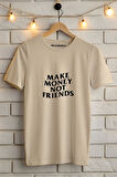 MAKE MONEY NOT FRIENDS BASKILI BİSİKLET YAKA KISA KOLLU UNISEX TİŞÖRT