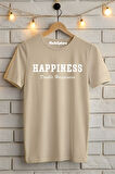 Happiness Baskılı Unisex Oversize Tişört