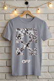 OFF Baskılı Unisex Oversize Tişört Battal Boy
