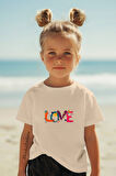 Love Baskili Kisa Kollu Çocuk Ti̇şört