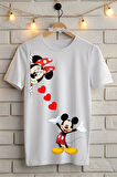Mickey Mouse Baskılı Unisex Oversize Tişört