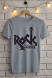 ROCK Baskılı Unisex Oversize Tişört