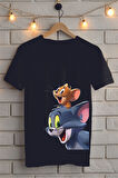 TOM ve JERRY Baskılı Unisex Oversize Tişört