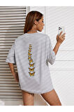 Unisex Sırt Kral Kelebek Baskılı T-shirt