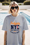 Authentic NYC Baskılı Unisex Oversize Tişört