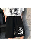GAME OVER Baskılı Siyah Unisex Şort
