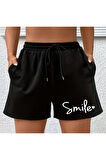 Unisex Smile Yazılı Şort
