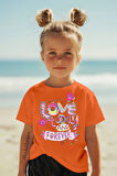 Love Today And Forever Baskılı Kısa Kollu Kız Çocuk Tişört