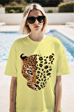 Leopar Baskılı Unisex Oversize Tişört