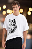 THE HUNTER Baskılı Unisex Oversize Tişört