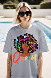 Queen Baskılı Unisex Oversize Tişört