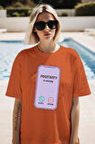 Phone Baskılı Unisex Oversize Tişört