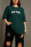 Büyük Beden New York Baskılı Unisex Oversize Tişört