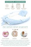 Babynest Ortopedik Bebek Yatağı, Anne Yanı Bebek Yatağı, Ergonomik Tasarım, Stars Serisi, Mavi