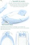 Babynest Ortopedik Bebek Yatağı, Anne Yanı Bebek Yatağı, Ergonomik Tasarım, Stars Serisi, Mavi