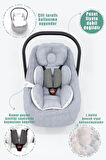 Babynest Ortopedik Bebek Yatak, Pike ve Puset Aksesuar 6'lı Set, Seyahat Set Gökkuşağı Serisi, Gri