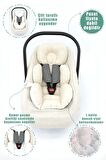 Babynest Ortopedik Bebek Yatak, Pike Ve Puset Aksesuar 6' Lı Set, Gökkuşağı Serisi, Krem