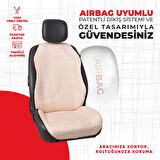 Krem Peluş Oto Minderi