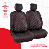 Siyah Kapitone Kırmızı Nubuk Dokuma