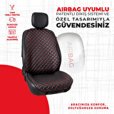 Siyah Kapitone Kırmızı Nubuk Dokuma