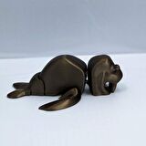 3D Hareketli Deniz Aygırı / Mors Figürlü Oyuncak - Altın Kahve