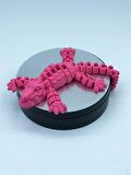3D Hareketli Timsah Figürlü Oyuncak & Masa Dekoru - Pembe
