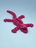 3D Hareketli Timsah Figürlü Oyuncak & Masa Dekoru - Pembe
