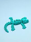 3D Hareketli Timsah Figürlü Oyuncak & Masa Dekoru - Turkuaz