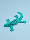 3D Hareketli Timsah Figürlü Oyuncak & Masa Dekoru - Turkuaz