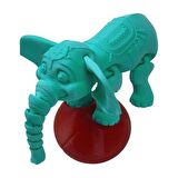 3D Hareketli Oyuncak Sirk Fili Denge Topu Dahil - Turkuaz