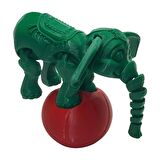 3D Hareketli Oyuncak Sirk Fili Denge Topu Dahil - Yeşil