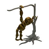3D Hareketli Oyuncak Tembel Hayvan (Sloth) Ağaç Dekoru Dahil - Altın Kahve