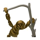 3D Hareketli Oyuncak Tembel Hayvan (Sloth) Ağaç Dekoru Dahil - Altın Kahve