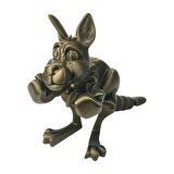 3D Hareketli Kanguru ve Yavrusu Figürlü Oyuncak - Altın Kahve
