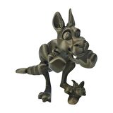 3D Hareketli Kanguru ve Yavrusu Figürlü Oyuncak - Altın Kahve