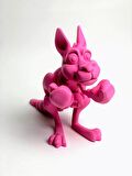 3D Hareketli Kanguru ve Yavrusu Figürlü Oyuncak - Pembe