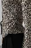 Yanları Büzgülü Leopar Gömlek - Leopar