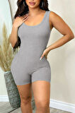 Kadın Kalın Askılı Bodycon Tulum
