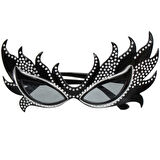 Taşlı Siyah Alev Parti Gözlüğü