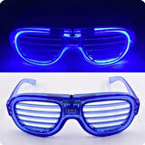 Mavi Led Işıklı Parti Gözlüğü - Neon 3 Modlu